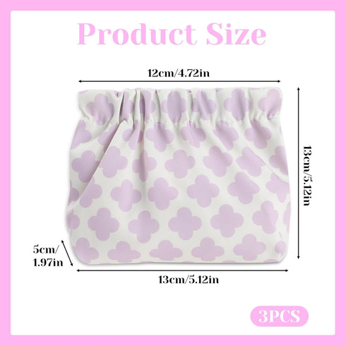 Qianyu 3 Pcs Mini Makeup Bag Self-Closing Small Cosmetic Pouch No Zipper Waterproof Coin Purse Portable Travel Kit Toiletries Storage Case Organiz...