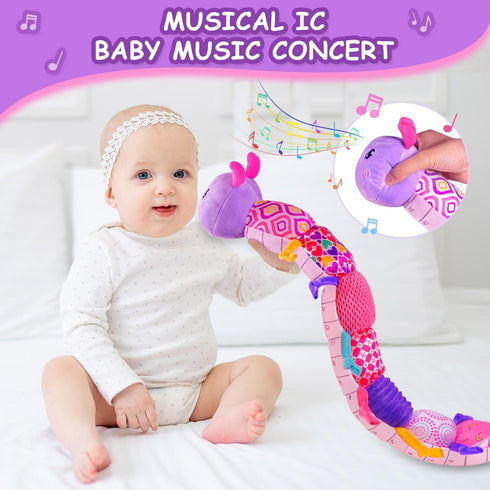Baby Girl Toys 0-6 Months, Baby Soft Stuffed Animal Toys with Multi Textures,Rattle,Crinkle,Baby Girl Gift, Baby Girl Toys 6 to 12 Months,Infant 3...