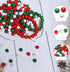 450Pcs10mm Wood Beads for Craft/Christmas Decor Red, Green and White Painted Wooden Beads Hole 3mm, Loose Spacer Beading Supplies for Jewelry Maki...
