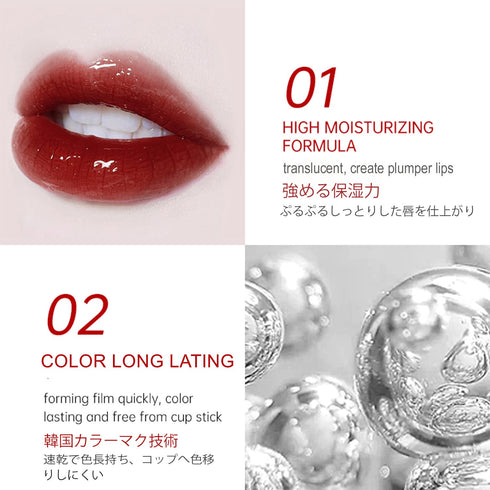 COLORKEY Lip Gloss Mirror Series, Hydrating Lip Gloss with Essential oil, High Shine Glossy Lip Tint, Hydrated & Fuller-looking Lips, Long-Lasting...