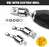 Power Drill Sockets Adapter, 360 Degree Rotatable Universal Joint Swivel Socket Set 1/4 Inch Hex Shank to 1/4 3/8 1/2 Square Socket Drives CR-V St...