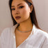 Women's Stainless Steel Pearl Cuff Collar Necklace (Silver Open)...