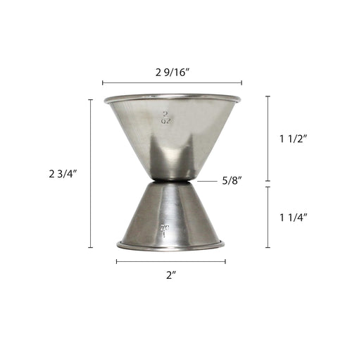 Excellante 1 and 2 Ounce Stainless Steel Jigger...