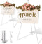 63" White Easel Stand for Wedding Sign Poster Display Easel Folding Art Easel for Floor Adjustable Metal Easel Instant Tripod Easel for Display Pa...