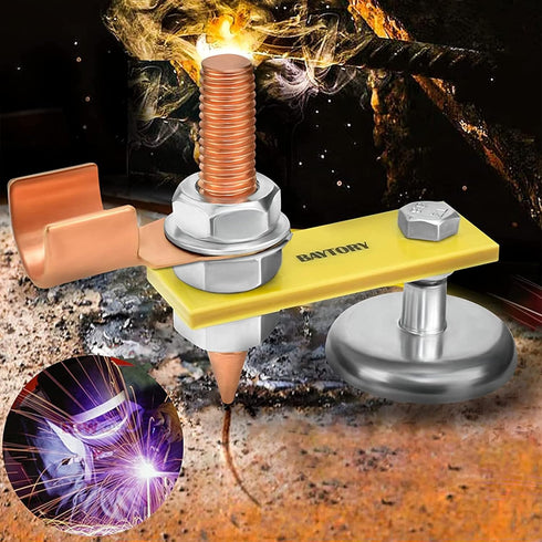 BAYTORY Upgrade Magnetic Welding Support Ground Clamp Tools, Double + Single Welding Magnet Head, Strong Magnetism Large Suction, Copper Tail Weld...