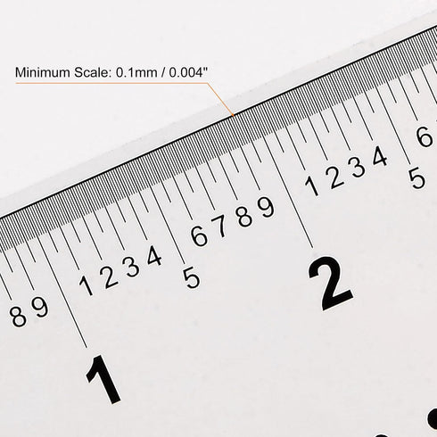 2pcs Film Flexible Ruler 4 Inch 0.1mm Scale PET Plastic Covered Folding Straight Ruler Calibration Soft Ruler Measuring Tool for Factory, Transpar...
