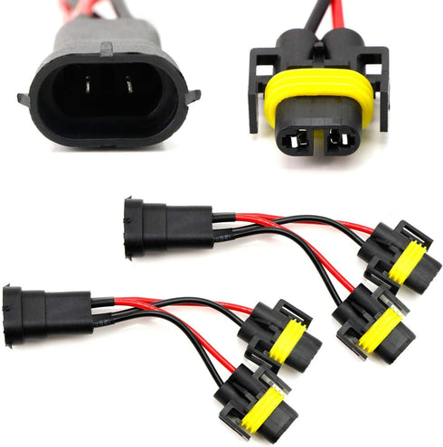 iJDMTOY Pair H11/H8 2-Way Splitter Wires Compatible with High/Low Beam Quad/Dual Projectors or Fog Light Co-Operate Retrofit...