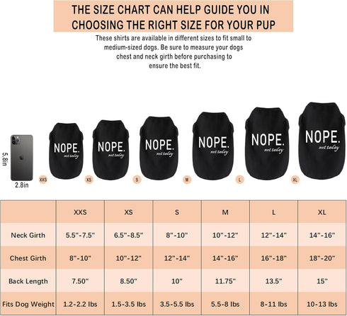 Discover Cozy Cotton Canine Wear: Soft, Lightweight, and Breathable Dog Shirt Vest with Eye-Catching Graphics(NOPE not today), Keeping Your Furry ...