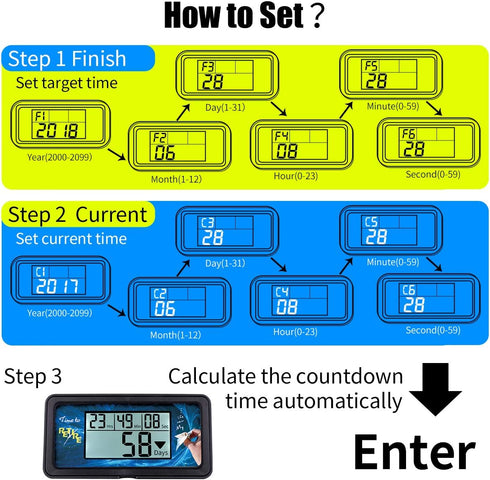 AIMILAR Digital Countdown Timer - 9999 Days Countdown with Backlight for Retirement, Wedding, Vacation, Christmas, New Baby, Classroom, Lab, Kitch...