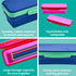 It's Academic Flexi Storage Box with Lid, Compact and Collapsible Pencil Case Design for Craft and School Supplies, Pink and Blue, 2 Pack...