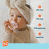 RaZbaby RaZberry Plus Baby Teether – Easy-to-Hold Toy for Front & Back Teething Relief, BerryBumps Texture for Sensory Development, Soothes Sore G...