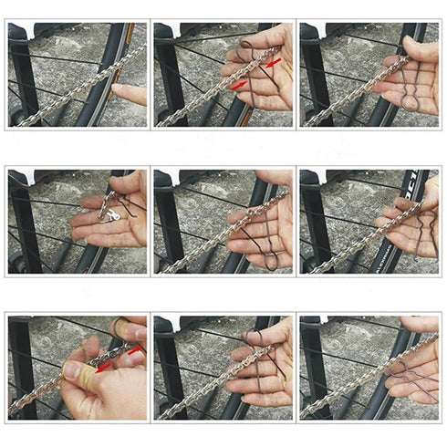 4 Pack Bike Chain Hook Bicycle Chain Repair Tool Kit Joint Removal Hooks Buckle Disassembly Quick Release Link Connection Repairing Tools for Moun...