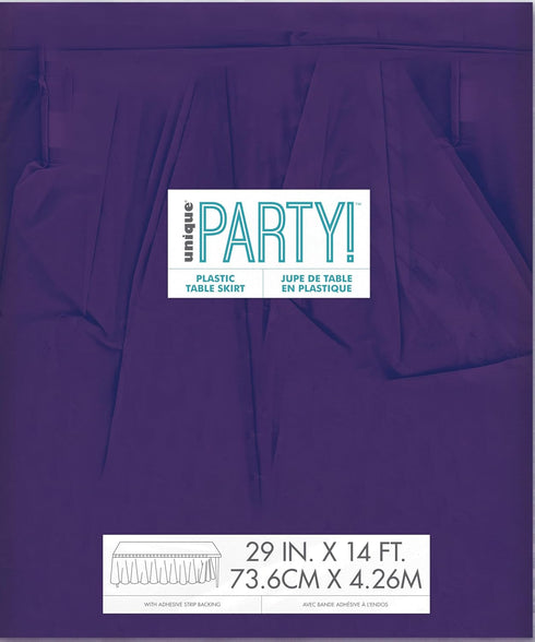 Unique Industries Plastic Table Skirt, 29" x 14", Purple...