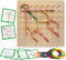 Wooden Geoboard Math Manipulative Material Graphical Geo Board Montessori Educational Toys Array Block Pattern Cards and Rubber Bands STEM Puzzle ...