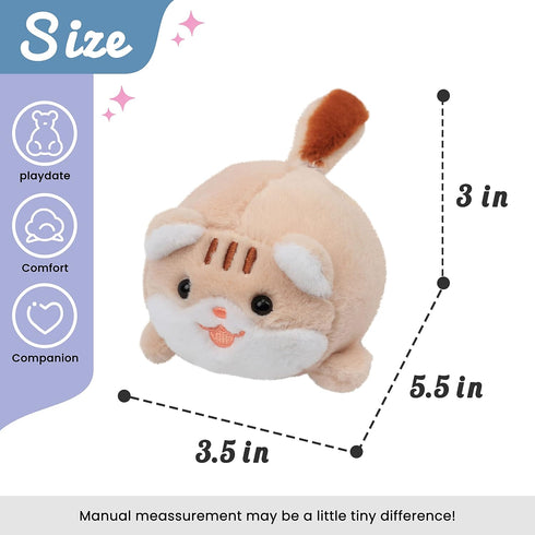 Hopearl Pull String Plush Kitty Toy Wind-up Clockwork Cat Motorized Wagging Tail Rotating Interactive Kitten Toys Pullback Cord Stuffed Animal Gif...