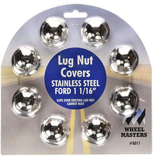 Wheel Masters 8011 1-1/16" Stainless Steel Lug Nut Cover - 8 count...