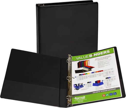 Samsill Economy D-Ring View Binder - 1-Inch, Black (16730)...