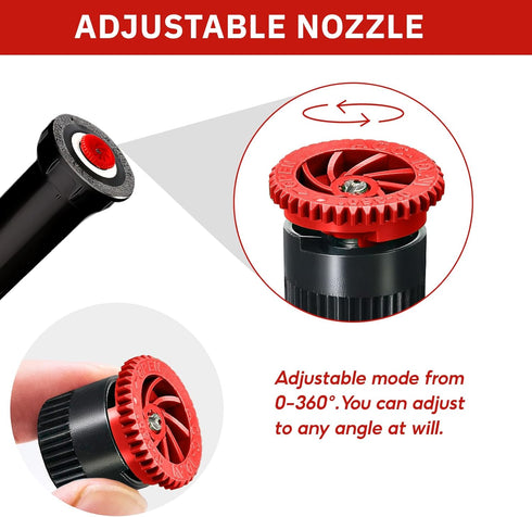 10 Pieces Variable Arc Nozzle, Replacement Pop-up Sprinkler Heads Compatible with Most of Adjustable Pop Up Sprinklers Spray Head for Garden Lawn ...