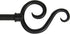Kenney KN65275 Large Plastic Scroll End Standard Decorative Window Curtain Rod, 86-120" Adjustable Length, Black Finish, 5/8" Diameter Steel Tube...
