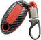 ontto 5-Button Key Case Fit for Nissan Remote Key Fob Cover Fit for Infiniti Carbon Texture red...