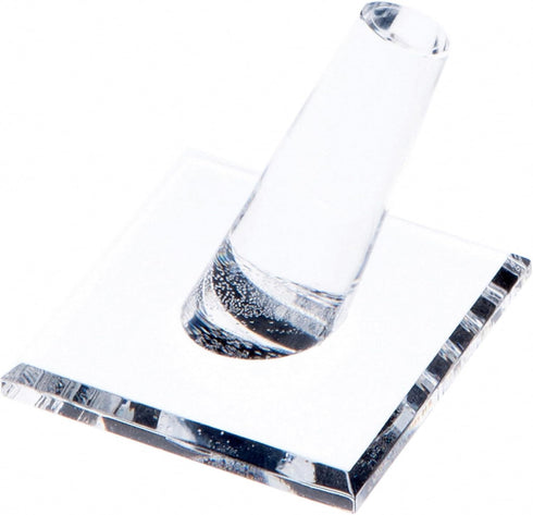 Plymor Clear Acrylic Ring Finger Display, Single on Square Base, 2" W x 2" D x 1.75" H...