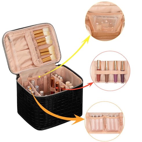 OCHEAL Travel Makeup Bag, Cosmetic Bags for Women Makeup Case Organizer Large Capacity Travel Toiletry Bag Storage Bags with Divider and Handle fo...
