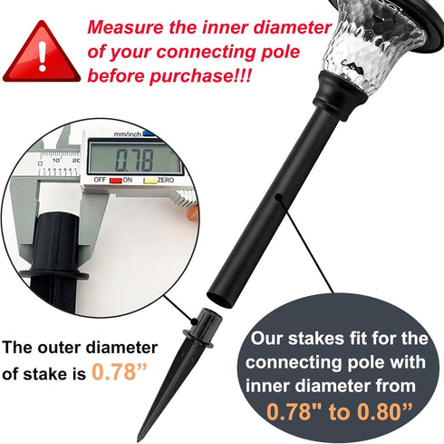 Metal Stakes Solar Lights Replacement Spike, 6 Pack Outdoor Ground Stake for Garden Lights Landscape Yard Pathway Patio Lamps Pole, 0.78 x 5.3 INC...