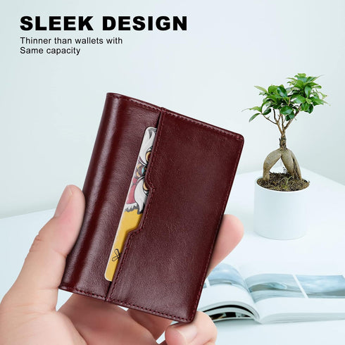 XEYOU Mens Wallet RFID Blocking Genuine Leather Bifold Wallets for Men with ID Card Window 7 Card Holders Slim Pocket Wallet...