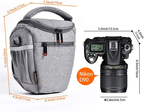 FOSOTO Compact DSLR Camera Bag Shoulder Crossbody Case Compatible for Canon EOS Rebel T6 T7 T8i T100 SL3 XTi 4000D 2000D Nikon D5600 D3400 D3500 P...