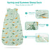 Rayon Made from Bamboo Sleep Sack, 0.5 TOG Wearable Blanket Baby, Sleep Sack 12-18 Months for Spring and Summer, Dinosaur...