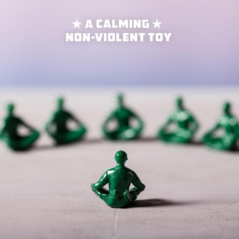 Yoga Joes Series 1 Green Toy Soldiers, Set of 9 Army Men Yoga Pose Figurines - Decor for Desk, Office, Classroom, Home, or Studio - Zen Meets GI J...