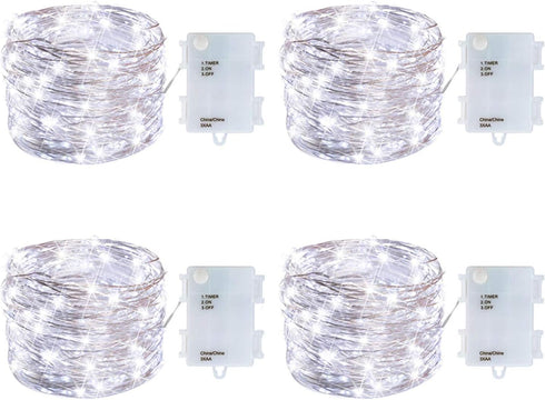 4 Pack Battery Operated Dewdrop Led Lights,Indoor Mini Fairy Lights with Timer Function,for Christmas and Halloween Lighting Decoration,6 Hours on...
