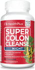 Health Plus Super Colon Cleanse Night Formula Digestive Support | Constipation Relief to Reduce Bloating with Probiotics and Valerian Root for Sle...