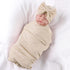 OMUKY Newborn Receiving Blanket Bow Headband and Beanie Set Baby Swaddle Receiving Blankets Baby Boy Girls Nursery Swaddle Wrap(Khaki)...