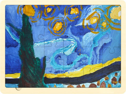Blank Puzzle with 24 Pieces, Each Piece is Unique, Blank Wooden Jigsaw Puzzles with Puzzle Tray for Crafts & DIY, Make Your Own Puzzle 11.7x8.8 In...