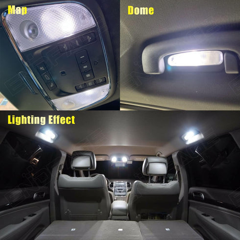 15-Pieces Durango LED Interior Light Kit Package for Dodge Durango 2011 2012 2013 2014 2015 2016 2017 2018 2019 2020 2021 White LED Lighting Packa...