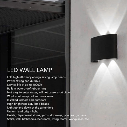 LED Wall Sconce, Wall Lights, LED Wall Lamp Waterproof Modern Sconce Light Indoor Outdoor Decoration 90?265V 4W Black Shell (warm light)...