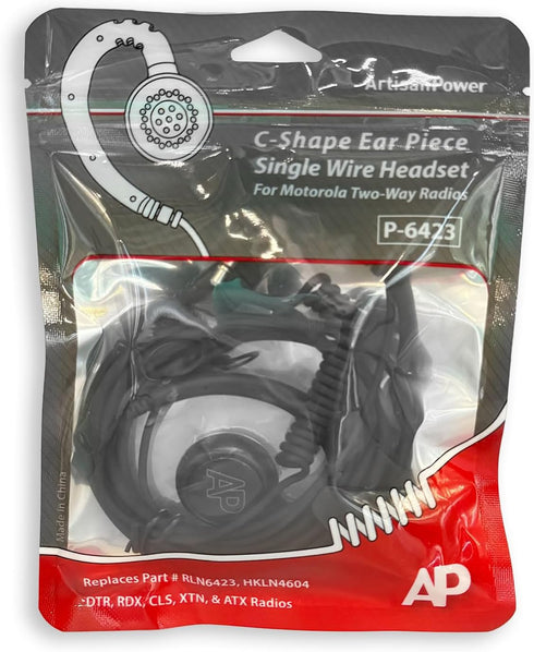 Artisan Power P-6423: C-Shape Single Wire Headset for Motorola CLS1410 and CLS1110 Radios: RLN6423, HKLN6423, HKLN4604...