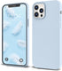 IceSword iPhone 12 Pro Max Case, Liquid Silicone Slim Drop Protective Shockproof Cover, Soft Anti-Scratch Microfiber Lining, Matte Pastel Baby Blu...