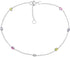 AeraVida Multicolor Small Sparkling CZ 925 Sterling Silver Adjustable Anklet | Casual Versatile 2in1 Ankle Bracelet | 9 inch...