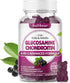 Glucosamine Chondroitin Gummies Sugar Free, Extra Strength Glucosamine Chondroitin MSM with Elderberry & Turmeric Supplement Support Joint & Antio...