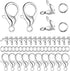 1250 Pcs Jewelry Making Accessories Set Includes 150 Pieces Lobster Claw Clasps 300 Pieces Bead Tips Knot Covers and 800 Pieces Open Jump Ring Con...
