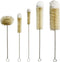 Stainless Steel Soda Bottle Cleaning Brush Set in Natural Boar Bristle Wool Tip Long Handle, Flexible Bendable Thick Wire Cleaner for Narrow Neck ...