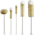 Stainless Steel Soda Bottle Cleaning Brush Set in Natural Boar Bristle Wool Tip Long Handle, Flexible Bendable Thick Wire Cleaner for Narrow Neck ...