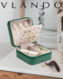 Vlando Travel Jewelry Case, Small Travel Jewelry Organizer Box for Girls Women - Dark Green...