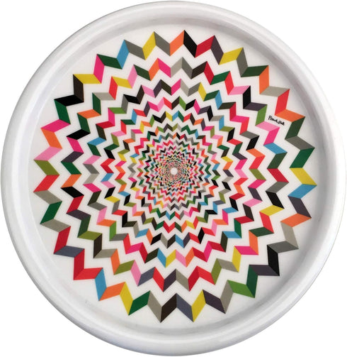 French Bull Lazy Susan Round Rotating Melamine Kitchen Pantry Cabinet Tableware Organizer-Platter, Turntable, Serving, 9-inch, Ziggy...