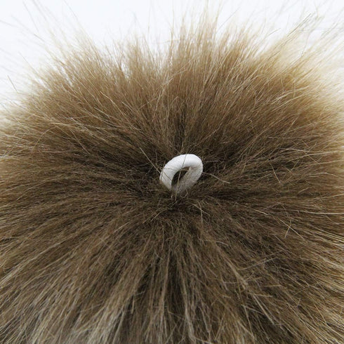 Faux Fur Pom Pom with Elastic Loop DIY 12pcs Fluffy Pompom Ball for Knitted Accessories Hat Shoes Scarves Bag Keychain Charms 3.9in (Brown)...