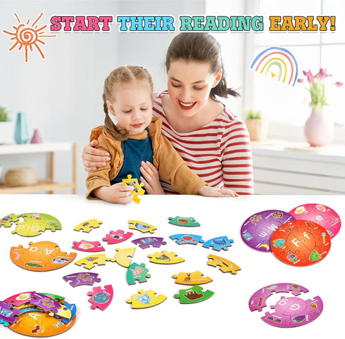 Alphabet Puzzle, ABC Puzzles for Toddlers, Alphabet Learning Toys for Kids Ages 3-5, Pre-k Lowercase Uppercase Letter Game, Kindergarten Classroom...
