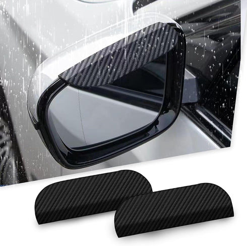 2PCS Rear View Mirror Visor,Carbon Fiber Mirror Rain Visor,Universal Car Rear View Mirror Rain Cover,Snap on Rain Eyebrow,Car Exterior Accessories...