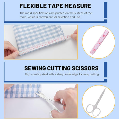 Glarks 132Pcs Sewing Kit, Multifunctional Sewing Supplies Repair Kit with Thread, Sewing Needles, Pins, Scissors, Thimble, Tape Measure, Buttons, ...